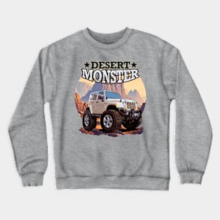 Powerful Jeep Offroad with Desert Monsters Concept Crewneck Sweatshirt